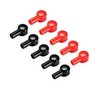 sourcing map Batterie Borne Caoutchouc Protecteur Couvre rouge noir 1 paire 12mmx24mm 5Paires
