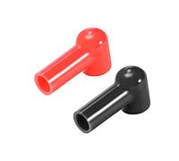 sourcing map Batterie Borne Caoutchouc Protecteur Couvre Rouge Noir 10mmx14mm 1Paires