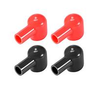 sourcing map Batterie Borne Caoutchouc Protecteur Couvre Rouge Noir 10mmx20mm 2Paires