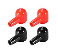 sourcing map Batterie Borne Caoutchouc Protecteur Couvre rouge noir 6mmx14mm 2Paires