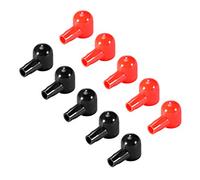 sourcing map Batterie Borne Caoutchouc Protecteur Couvre rouge noir 6mmx14mm 5Paires