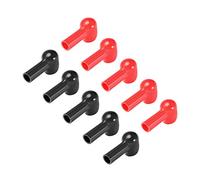 sourcing map Batterie Borne Caoutchouc Protecteur Couvre Rouge Noir 8mmx14mm 5Paires