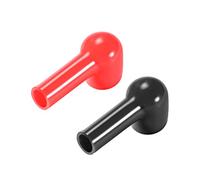 sourcing map Batterie Borne Caoutchouc Protecteur Couvre Rouge Noir 8mmx16mm 1Paires