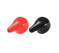 sourcing map Batterie Borne Caoutchouc Protecteur Couvre Rouge Noir 8mmx28mm 1Paires