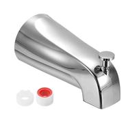 sourcing map Bec inverseur de baignoire à enfiler en alliage de zinc avec joint réducteur en plastique pour baignoire d'eau de 1,27 cm pour salle de bain et cuisine, argenté