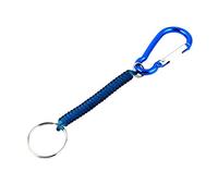 sourcing map Bleu Crochet Mousqueton Élastique Bobine Ressort Porte-clés Corde 13.5cm