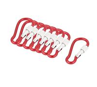 sourcing map Blocage à vis Mousqueton Porte-clés Sports Mousqueton de Camping 8 pièces Rouge