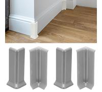 sourcing map Blocs d'angle autocollants pour plinthe, 10,2 cm, 2 connecteurs intérieurs + 2 coins extérieurs pour bord de meubles de sol (gris)