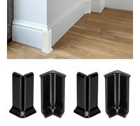 sourcing map Blocs d'angle autocollants pour plinthe, 8,2 cm, 2 connecteurs intérieurs + 2 coins extérieurs pour bord de meubles de sol (noir)