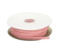 sourcing map Bobine de ruban de velours soyeux à face unique pour bouquets, loisirs créatifs, emballage cadeau, fête de mariage - Rose pâle - 0,6 cm x 45,2 m