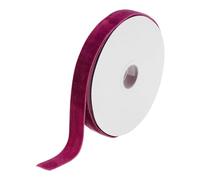 sourcing map Bobine de ruban de velours soyeux à face unique pour bouquets, loisirs créatifs, emballage cadeau, fête de mariage - 1,9 cm x 13,7 m - Rose foncé
