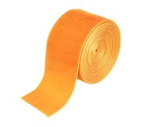 sourcing map Bobine de ruban de velours soyeux à face unique pour bouquets, loisirs créatifs, emballage cadeau, fête de mariage - Orange - 3,8 cm x 2,7 m