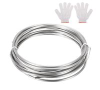 sourcing map Bobine de tube en acier inoxydable, 0,3 cm de diamètre extérieur x 3 m, tube soudé industriel en acier inoxydable 316 avec gants, ton argenté, 0,1 cm d'épaisseur