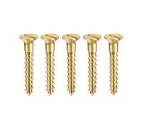sourcing map Bois Vis M2.5 x 16mm Fendu Plat Tête Laiton Autotaraudant Vis 100 Pcs