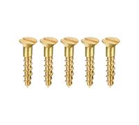 sourcing map Bois Vis M2 x 10mm Fendu Plat Tête Laiton Autotaraudant Vis 100 Pcs