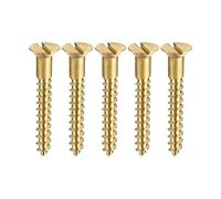 sourcing map Bois Vis M3.5 x 25mm Fendu Plat Tête Laiton Autotaraudant Vis 50 Pcs