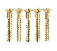 sourcing map Bois Vis M3.5 x 30mm Fendu Plat Tête Laiton Autotaraudant Vis 100 Pcs