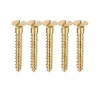 sourcing map Bois Vis M3 x 20mm Fendu Plat Tête Laiton Autotaraudant Vis 50 Pcs