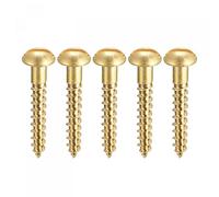 sourcing map Bois Vis M4 x 25mm Fendu Rond Tête Laiton Autotaraudant Vis 50 Pcs