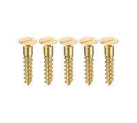 sourcing map Bois Vis M5 x 25mm Fendu Plat Tête Laiton Autotaraudant Vis 20 Pcs