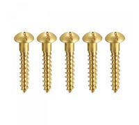 sourcing map Bois Vis M5 x 30mm Fendu Rond Tête Laiton Autotaraudant Vis 20 Pcs