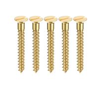 sourcing map Bois Vis M5 x 40mm Fendu Plat Tête Laiton Autotaraudant Vis 20 Pcs