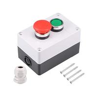 Sourcing map Boîte de commutation à bouton poussoir Momentaire Verts et Arrêt d'urgence 440 V 10 A