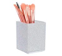 sourcing map Boîte de rangement carrée en cristal pour pinceaux de maquillage - 6,6 x 6,6 x 8,9 cm - Multifonctionnel - Strass - Pour la maison, le bureau, le studio - Multicolore
