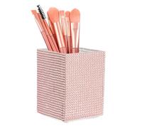 sourcing map Boîte de rangement carrée en cristal pour pinceaux de maquillage - 6,6 x 6,6 x 8,9 cm - Multifonctionnel - Strass - Pour la maison, le bureau, le studio - Champagne