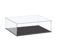 sourcing map Boîte de rangement en acrylique avec boîte en plastique transparente, cube, petite, assemblage anti-poussière, vitrine 36x21x10,5 cm pour articles de collection