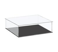 sourcing map Boîte de rangement en acrylique avec cube en plastique transparent, boîte de présentation claire, petite, à assembler, anti-poussière, vitrine de 14x12x4,1 cm pour articles de collection