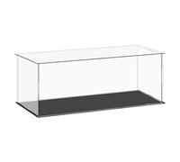 sourcing map Boîte de rangement en acrylique avec cube en plastique transparent, petite boîte de rangement anti-poussière à assembler, vitrine claire 41x16x15,5cm pour articles de collection