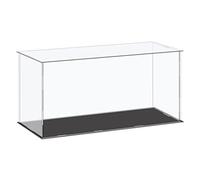 sourcing map Boîte de rangement en acrylique avec cube en plastique transparent, petite boîte de rangement à assembler, protection anti-poussière, claire, 41x16x20,5 cm pour articles de collection