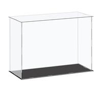 sourcing map Boîte de rangement en acrylique avec cube en plastique transparent, petite boîte de rangement anti-poussière à assembler, vitrine claire 41x16x30,5cm pour articles de collection