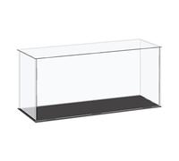 sourcing map Boîte de rangement en acrylique avec cube en plastique transparent, petite boîte de rangement claire, 36x11x15,5 cm, anti-poussière, pour objets de collection