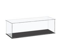 sourcing map Boîte de rangement en acrylique et plastique, cube transparent, petite, à assembler, étanche à la poussière, vitrine pour articles de collection - 36x11x10,5 cm