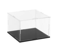 sourcing map Boîte de rangement en acrylique transparent pour objets de collection avec base noire, boîte de rangement anti-poussière pour objets de collection et figurines, 5,9 x 5,9 x 3,9 pouces