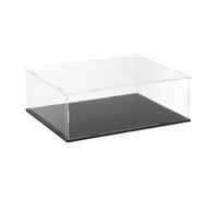 sourcing map Boîte de rangement en acrylique transparent pour objets de collection, boîtes à assembler soi-même avec base noire, protection contre la poussière, boîte de rangement sur comptoir pour