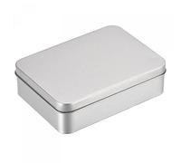 sourcing map Boîte métallique rectangulaire vide en métal avec couvercles - Argenté - 12,5 x 9 x 3,5 cm - Pour organiser la maison, bougies, cadeaux, clés de voiture, travaux manuels