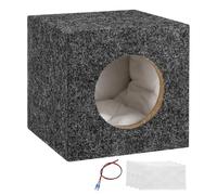 sourcing map Boîtier de haut-parleur en bois avec port de 12,7 cm, caisson de basses ventilé simple gris pour voiture, camion, fournitures sonores personnalisées