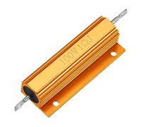 sourcing map Boîtier en aluminium résistance 100W 1 Ohm bobiné jaune pour convertisseur de remplacement LED 100W 1RJ