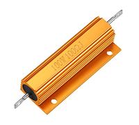 sourcing map Boîtier en aluminium Résistance 100W 100 Ohm bobiné or pour convertisseur de remplacement LED 100W 100RJ