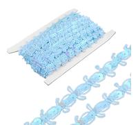 sourcing map Bordure tressée à paillettes de 4,6 m - 2,3 cm - Pour travaux manuels, embellissements, bricolage, couture, costume, bleu clair