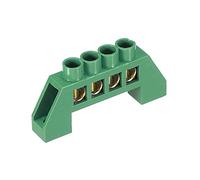 sourcing map Borne Mise Terre Vis Bloc Barrière Laiton Bande 4 Positions Vert pour Électrique Distribution