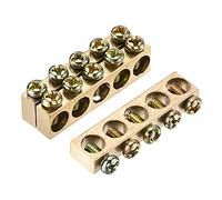 sourcing map Borne Terre Barre Vis Bloc Barrière Laiton 5 Positions 40mmx5.7mmx10mm pour Électrique Distribution 3 Pièces