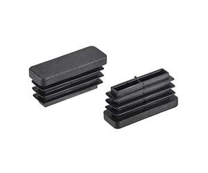 sourcing map Bouchon à Lamelles 38mmx13mm Bouchon Pied de Chaise Table Patin Chaise Jambe Extrémité PP Rectangle Capot Insert Tube 20Pcs Noir