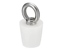 sourcing map Bouchon Conique Bouchon en Caoutchouc de Silicone 18mm à 24mm Bouchon de Baignoire Solide avec Anneau pour Tubes à Essai, Conduite d'Eau, Trou de Drainage, Blanc