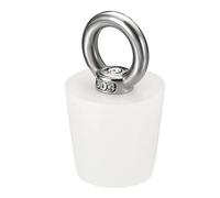 sourcing map Bouchon Conique Bouchon en Caoutchouc de Silicone 21mm à 28mm Bouchon de Baignoire Solide avec Anneau pour Tubes à Essai, Conduite d'Eau, Trou de Drainage, Blanc