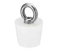 sourcing map Bouchon Conique Bouchon en Caoutchouc de Silicone 25mm à 32mm Bouchon de Baignoire Solide avec Anneau pour Tubes à Essai, Conduite d'Eau, Trou de Drainage, Blanc