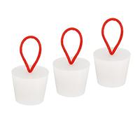 sourcing map Bouchon Conique Bouchon en Caoutchouc de Silicone 25mm à 33mm Bouchon de Baignoire Solide avec Poignée pour Tubes à Essai, Conduite d'Eau, Trou de Drainage, Blanc 3 Pièces